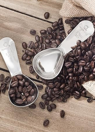 Apace Living Coffee Scoop (Set of 2) - 2 Tablespoon (2 Tbsp / 1/8 Cup / 1 oz) - The Best Stainless Steel Measuring Spoons for Coffee, Tea, and More