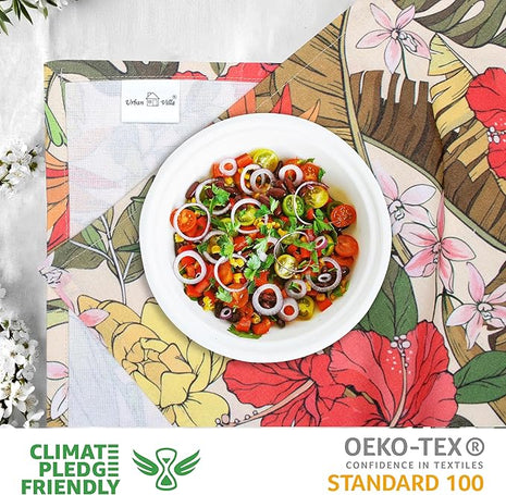 Urban Villa Kitchen Towels Set of 6 Hibiscus Print Kitchen Towels 20X30 Inches 100% Cotton Highly Absorbent Kitchen Towels Premium Quality Ultra Soft Mitered Corners KitchenTowels