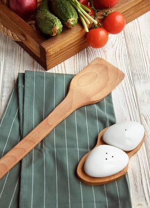 ECOSALL Large Wooden Spoon - 18-inch Heavy Duty Cajun Stir Paddle for Cooking in Big Pots & Wall Décor - Big Spoon For Brewing, Grill, Mixing, Stirring - Solid Natural Hard Wood Long Spatula.