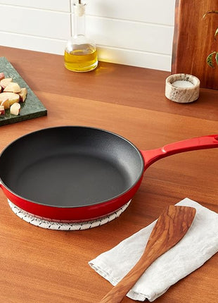 Lodge Enameled Cast Iron Skillet, 11-inch, Red