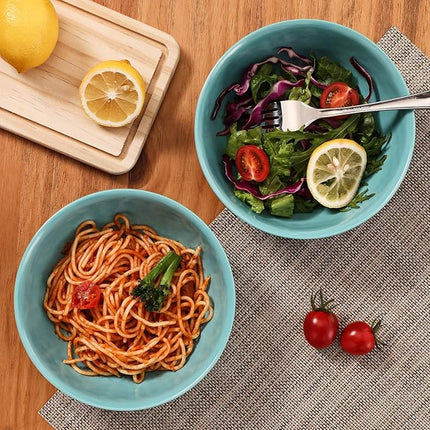 TP 18-Piece Dinnerware Set, Melamine Dishes Set with Bowls and Plates, Service for 6, Non-breakable Lightweight Dining Tableware, Teal