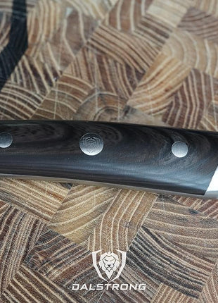 Dalstrong Chef Knife - 8 inch Blade - Gladiator Series - ABS Faux Wood Handle - Forged High Carbon German Steel - Razor Sharp Kitchen Knife - Professional Full Tang Knives - Sheath - NSF Certified