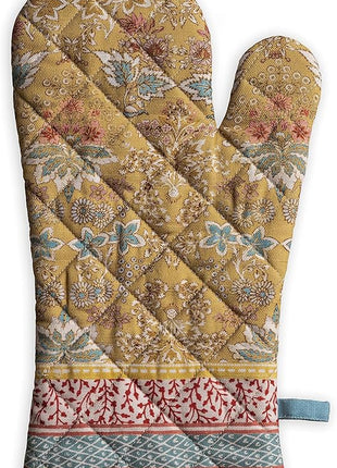 Maison d' Hermine Oven Gloves 100% Cotton Oven Mitt 7" x 13" with Loop Heat Resistant, BBQ, Cooking Gloves, Baking, Grilling, Kitchen, Handling Hot Pans Spring/Summer (Pack of 1, Marquise)