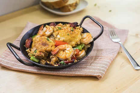 Lodge Pre-Seasoned Carbon Steel Skillet - Dual Assist Handle - Use in the Oven, on the Stove, on the Grill, or Over a Campfire - 8 Inch