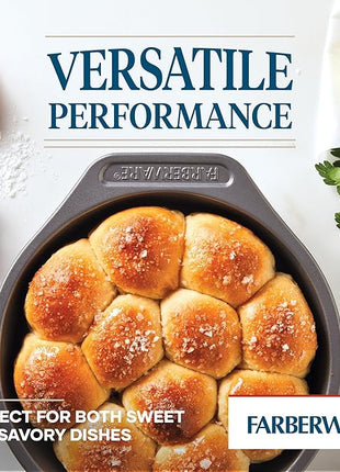 Farberware Bakeware Nonstick Baking Pans with Baking Sheets, Cake Pans, Meatloaf/Bread Pan, and Muffin Pan, 7 Piece Bakeware Set - Gray