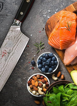 Dalstrong Chef Knife - 12 inch Long Blade - Shogun Series ELITE - Damascus - Japanese AUS-10V Super Steel Kitchen Knife - Black G10 Handle Cooking Knife - Razor Sharp Chef's Knife - w/Sheath