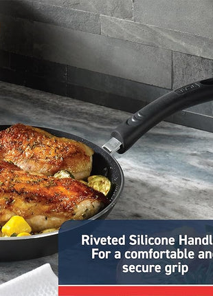 T-Fal Experience Nonstick Fry Pan 12.5 Inch, Induction, Oven Broiler Safe 400F, Non Stick Frying Pan, Skillet, Kitchen Egg Pan, Omelet Pan, Cookware, Pots and Pans, Home, Dishwasher Safe, Black