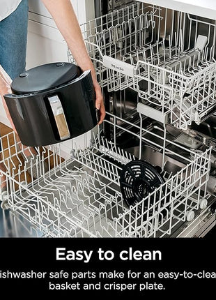 Ninja | Air Fryer | 4 QT Capacity | 4-in1 Roast, Crisp, Roast, Reheats, & Dehydrates | Dishwasher Safe Parts | Includes 20 Easy & Healthy Recipes | Compact | Grey | AF101