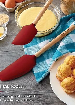 KitchenAid Bamboo Spatula Set, Empire Red, 2-Piece