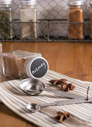 DII Farmhouse Vintage Decorative Metal Pantry Spice Rack Organizer, 4x2 4oz, Spice Jars 12 Piece