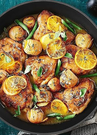 MsMk 12 Inch Nonstick Frying Pan with Lid, Titanium and Ceramic Nonstick skillet with lid, PFOA Free, Non-Toxic, Stay-Cool Handle, Scratch-resistant, Dishwasher Safe, Oven Safe to 700°F