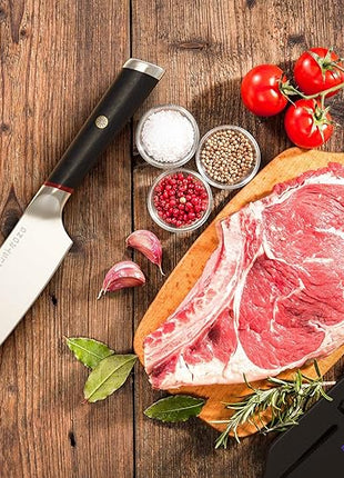 DALSTRONG Hybrid Cleaver & Chef Knife - 8 inch - Phantom Series - 'The Crixus' - Japanese High-Carbon AUS8 Steel Kitchen Knife - Pakkawood Handle - Cooking Knife - Meat Cleaver Knife - Sheath Included