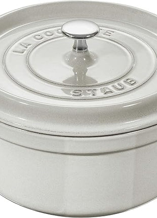 Staub Cast Iron 2.75-qt Round Cocotte - White Truffle, Made in France