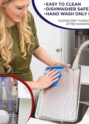 KITCHENATICS Aluminum Jelly Roll Pan 15x10 and Stainless Steel Rack Set, Baking Pan with Rack for Oven Cooking, Baking Sheet with Cooling Rack - Heavy Duty Sheet Pan and Bacon Rack