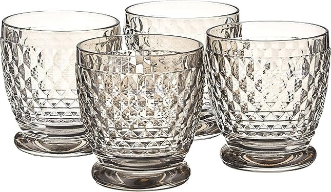 Boston Old Fashioned Rocks Glasses Box Set of 4 by Villeroy & Boch - Dishwasher Safe - Made in Germany - Premium Crystal Glass - Smoke Gray Color - 10 Ounce Capacity
