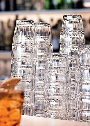 Bormioli Rocco Rock Bar Stackable Rocks Glasses, Set of 6, 9 1/4oz.