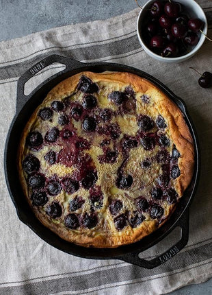 Lodge 12 Inch Pre-Seasoned Cast Iron Skillet - Dual Assist Handles - Use in the Oven, on the Stove, on the Grill, or Over a Campfire - Black