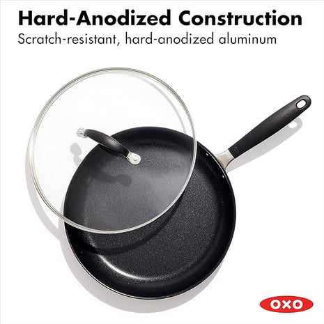 OXO Good Grips Hard Anodized PFOA-Free Nonstick 12" Frying Pan Skillet with Lid Black