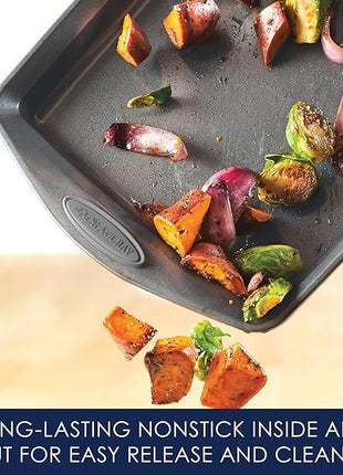 Rachael Ray Nonstick Bakeware Set with Grips, Nonstick Cookie Sheets / Baking Sheets - 3 Piece, Gray with Sea Salt Gray Grips