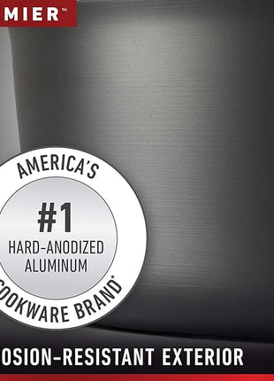 Calphalon Premier Hard-Anodized Nonstick Cookware Set, 8-Piece, Metal Utensil Safe, PFOA-Free