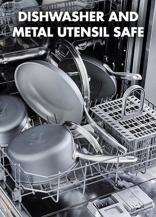 GreenPan Chatham Hard Anodized Healthy Ceramic Nonstick, 12" Frying Pan Skillet, PFAS-Free, Dishwasher Safe, Oven Safe, Gray