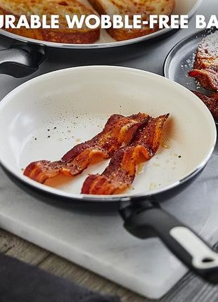 GreenPan Rio Healthy Ceramic Nonstick 8" Frying Pan Skillet, Soft Grip Handle, Breaktfast Meal Set, PFAS-Free, Dishwasher Safe, Oven Safe, Black