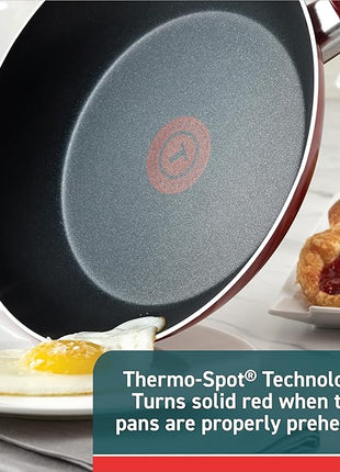 T-fal Essence, 20 Piece Non-Stick pots and pans Cookware Set, Red