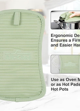 All-Clad Premium Pot Holder & Hot Pad: Heat Resistant to 500 Degrees - 100% Cotton, 10"x6.25" Hot Pad for Kitchen and Barbeque, (1-Pack), Fennel