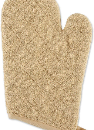DII Basic Terry Collection 100% Cotton Quilted, Oven Mitt, Pebble, 2 Piece