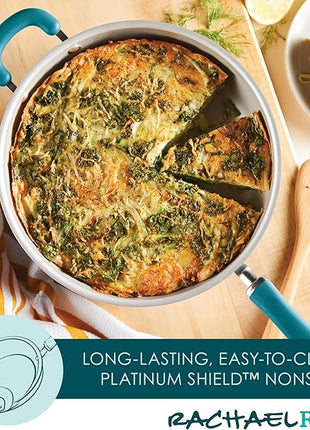 Rachael Ray Create Delicious Deep Nonstick Frying Pan / Fry Pan / Skillet - 12.5 Inch, Blue