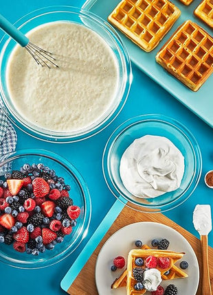 Pyrex Essentials (3-Piece) Glass Mixing Bowls Set For Prepping, Baking and Cooking, Preheated Oven, Dishwasher, Freezer, and Microwave Safe