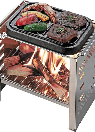 Captain Stag UG-3063 Dutch Oven, Iron Casting, Square Shape, Dutch Oven, Width 10.6 x Depth 6.7 x Height 4.7 inches (270 x 170 x 120 mm), Full Water Capacity: 0.7 gal (2.3 L), No Seasoning Required