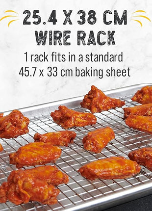 Checkered Chef Cooling Rack for Cooking and Baking - 10" x 15" Set of 2 Stainless Steel, Oven Safe Grid Wire Cookie Cooling Racks