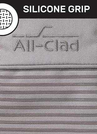 All-Clad Silicone Oven Mitts: Heat Resistant up to 500 Degrees - 100% Cotton & Silicone, 14"x7" Oven Mitt for Kitchen and Barbeque, 2-Pack, Titanium