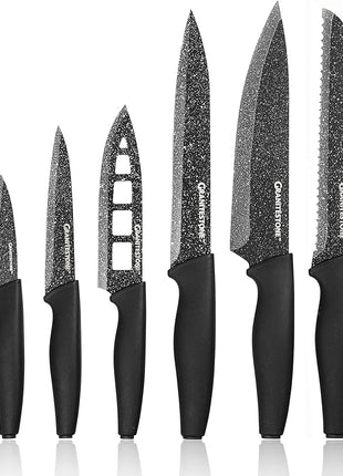 Granitestone Nutriblade Knife Set, High Grade Professional Chef Kitchen Knives Set, Toughened Stainless Steel with Nonstick Mineral Coating, Rubberized Ergonomic Grip, Dishwasher Safe