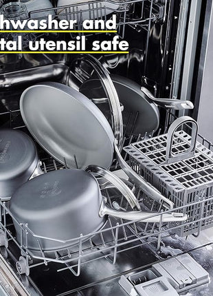 GreenPan Chatham Hard Anodized Healthy Ceramic Nonstick, 11" Frying Pan Skillet, PFAS-Free, Dishwasher Safe, Oven Safe, Gray