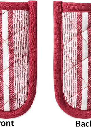 DII Double Strip Chef Kitchen Cooking & Baking Collection, Pan Handle Set, 6x3, Barn Red, 3 Piece