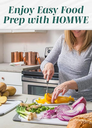 Cutting Boards for Kitchen - BPA-Free Chopping Board - Different Sizes & Non Slip Handles - Reversible, Large Cutting Board Set - Unique Gifts for Cooks Who Have Everything - 3-Pack Red