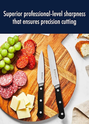 HENCKELS Solution Razor-Sharp 4-inch Compact Chef Knife, German Engineered Informed by 100+ Years of Mastery, Black/Stainless Steel