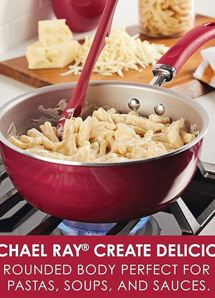 Rachael Ray Create Delicious Nonstick Saute/All Purpose Pan with Lid, 3 Quart - Red Shimmer