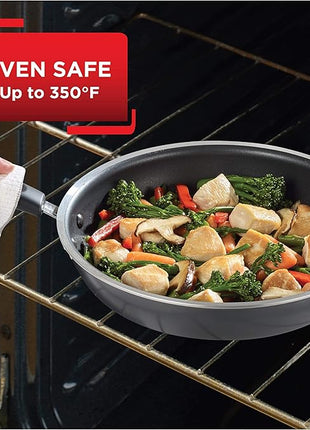 T-fal Signature Nonstick Cookware Set 12 Piece Oven Safe 350F Pots and Pans, Dishwasher Safe Black