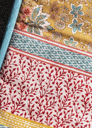 Maison d' Hermine Double Oven Mitts 100% Cotton 7"x35" Double Oven Mitt Heat Resistant BBQ Cooking Gloves with Loop, Baking, Grilling, Home, Kitchen, Handling Hot Pans Spring Summer (Marquise)