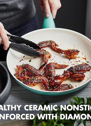GreenPan Rio Healthy Ceramic Nonstick 10" Frying Pan Skillet, PFAS-Free, Dishwasher Safe, Turquoise