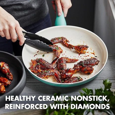 GreenPan Rio Healthy Ceramic Nonstick 10" Frying Pan Skillet, PFAS-Free, Dishwasher Safe, Turquoise