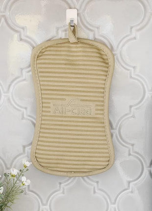 All-Clad Premium Pot Holder & Hot Pad: Heat Resistant to 500 Degrees - 100% Cotton, 10"x6.25" Hot Pad for Kitchen and Barbeque, (1-Pack), Cappuccino
