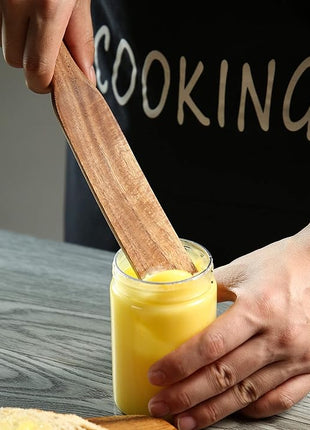 Wooden Spurtles Set for Cooking, 5 Pcs Natural Teak Wood Slotted Spurtles for Stirring, Mixing, Serving, Non-Stick Heat-Resistant Kitchen Utensils Tools