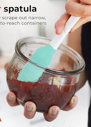 M KITCHEN Silicone Spatula Set - Heat Resistant & BPA Free - 4 Piece Nonstick Rubber Spatulas, Spoonula, Jar Scraper for Cooking, Baking, Mixing, Frosting - Dishwasher Safe Kitchen Utensils