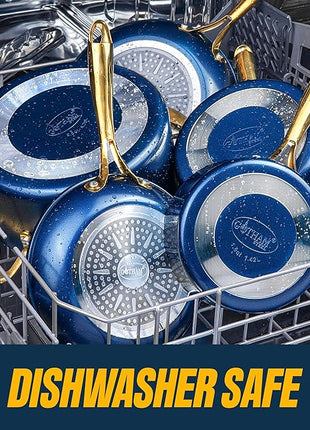 Gotham Steel 12 Pc Ceramic Cookware Set Nonstick, Ceramic Pots and Pans Set Non Stick with Steamer for Cooking, Non Toxic PFOA PFOS Free, Premium Stay Cool Handles, Oven & Dishwasher Safe