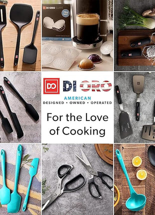 DI ORO Silicone Spatula Set - Rubber Kitchen Spatulas for Baking, Cooking, & Mixing - 600°F Heat-Resistant & BPA Free Silicone Scraper Spatulas for Nonstick Cookware - Dishwasher Safe (4pc, Teal)