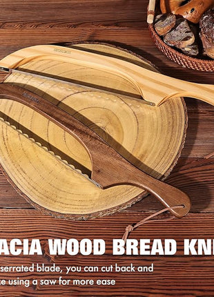 Sourdough bread knife, Bread slicer for homemade bread,15.7" Serrated, Bow Design, Easy Cutting, Suitable for More Foods